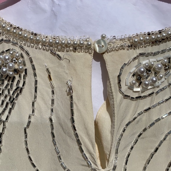 100%Pure Silk Argenti Notte Beaded Blouse M - Picture 5 of 9